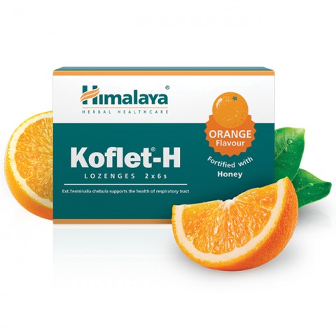 Apelsinimaitselised kurgupastillid meega Koflet-H, Himalaya, 12tk.