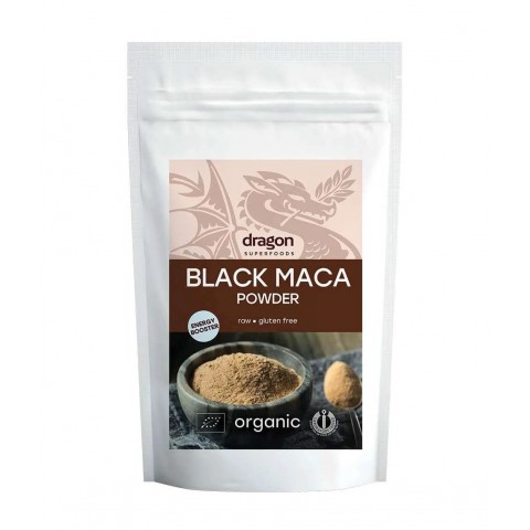 Musta Peruu pipra pulber Black Maca, Dragon Superfoods, 100g