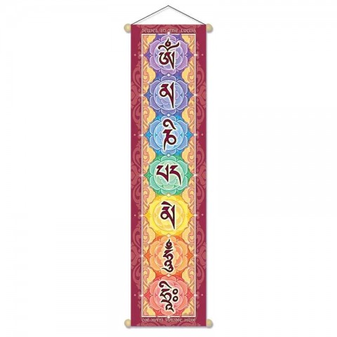 Väike bänner-reklaam Mantra Om Mani Padme Hum Hri, 60cm