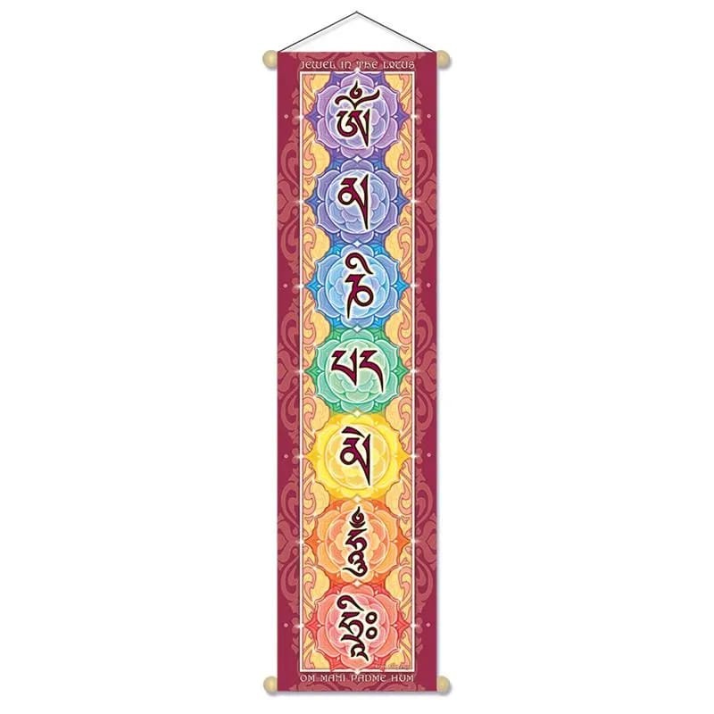 Väike bänner-reklaam Mantra Om Mani Padme Hum Hri, 60cm