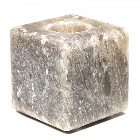 Soolakristalli teeküünla jalg Cube, hall, 1350g