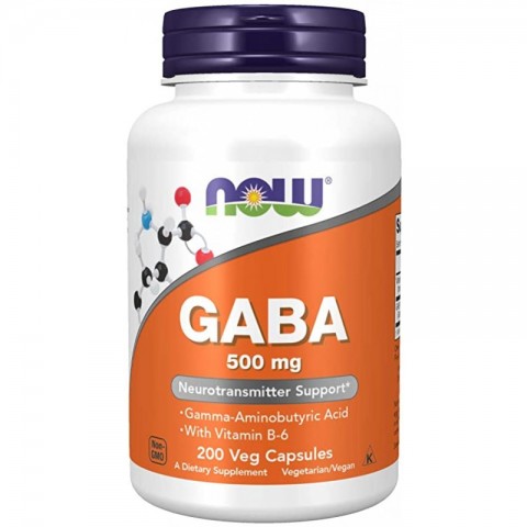 Gamma-aminovõihape GABA, NOW, 500 mg, 200 kapslit
