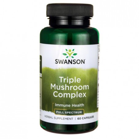 Trijų grybų kompleksas Triple Mushroom, Swanson, 22mg, 60 kapsulių