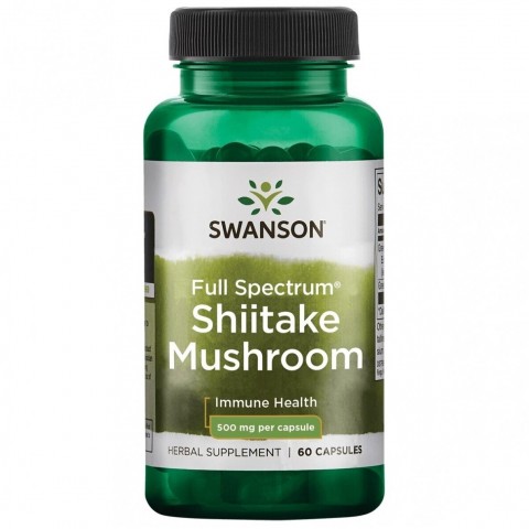 Экстракт японского лесного гриба сиитаке Shiitake, Swanson, 500 мг, 60 капсул